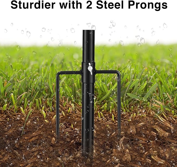 Black Flag Poles for Outside in Ground - 8.3ft Flag Pole for House with 2 Pronges Base - Stainless Steel Flag Pole Kit with 3x5FT American Flag for Yard Residential Commercial