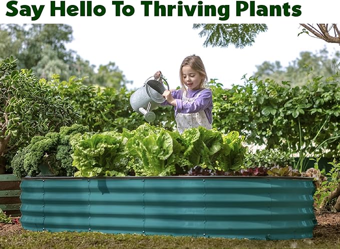 Galvanized Raised Garden Beds Outdoor // 6×3×1 ft (2-Pack) Planter Raised Beds for Gardening, Vegetables, Flowers // Large Metal Garden Box // Patented Tool-Free Design (Turquoise)