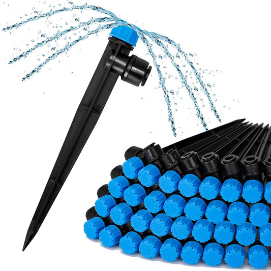 Bonviee 40-Pack Drip Irrigation Emitters- 1/4" Push-to-Connect Precision Irrigation Stakes - Low Flow Garden Watering System for Vegetables, Shrubs & Flower Beds