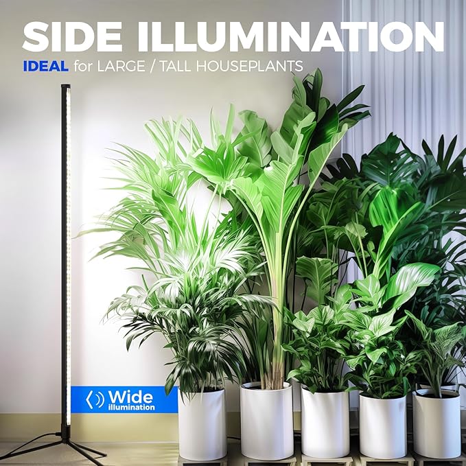 Barrina Standing Grow Light T10, 42W 5000K, Full Spectrum LED Plant Light for Indoor,Vertical Grow Light, Wide Coverage, 4FT Height with On/Off Switch and Tripod Floor Stand