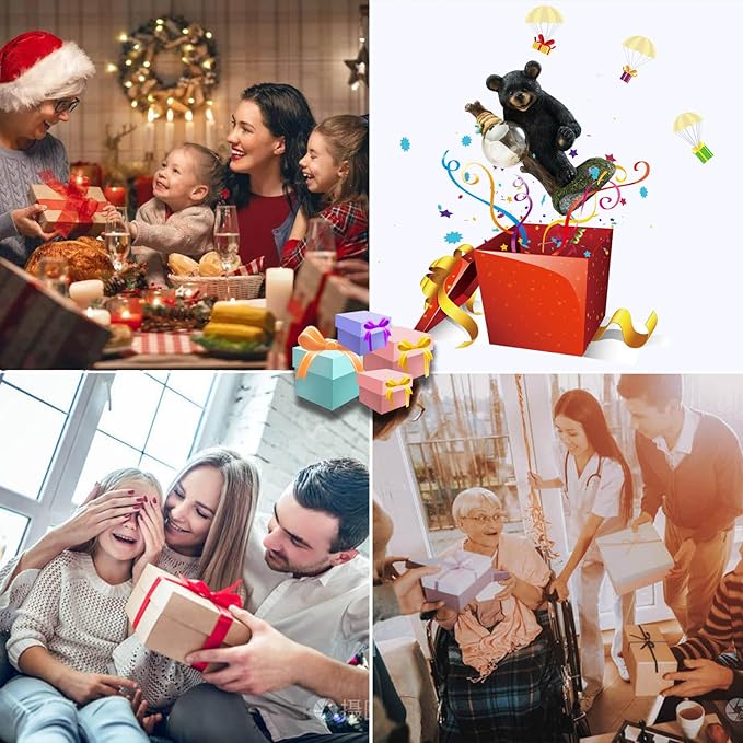 Garden Statues Bear Decor Light,Solar Bear Statue Ourdoor Statue,Animal Garden Decor,Funny Figurine Decor,Outdoor Decor for Patio,Porch,Balcony,Yard,Lawn