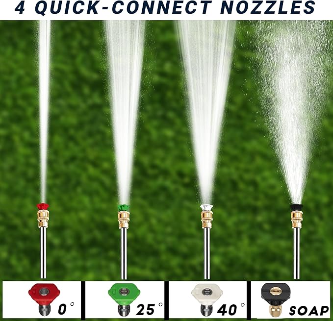 3500 PSI Gas Pressure Washer, 2.3 GPM Power Washer with 209CC Engine, Maintenance-Free Axial Cam Pump, 25FT Hose, 4 Nozzles for Driveways, Walls, Vehicles, Patio (Blue)