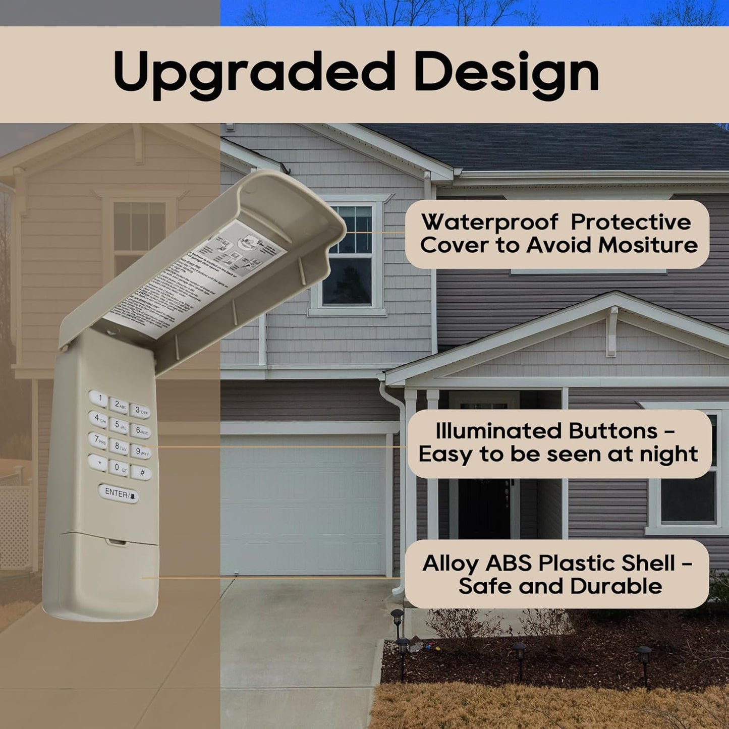 Garage Door Opener Keypad for liftmaster Chamberlain Craftsman Openers Produced Since 1993, Wireless Keyless Entry keypad Replacement, 877/878MAX, G940EV-P2, 877LM, Safe Security+2.0