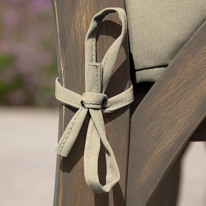 Arden Selections Outdoor Seat Cushion, 19 x 19, Rain-Proof, Fade Resistant 19 x 19, Tan Leala (Pack of 4)