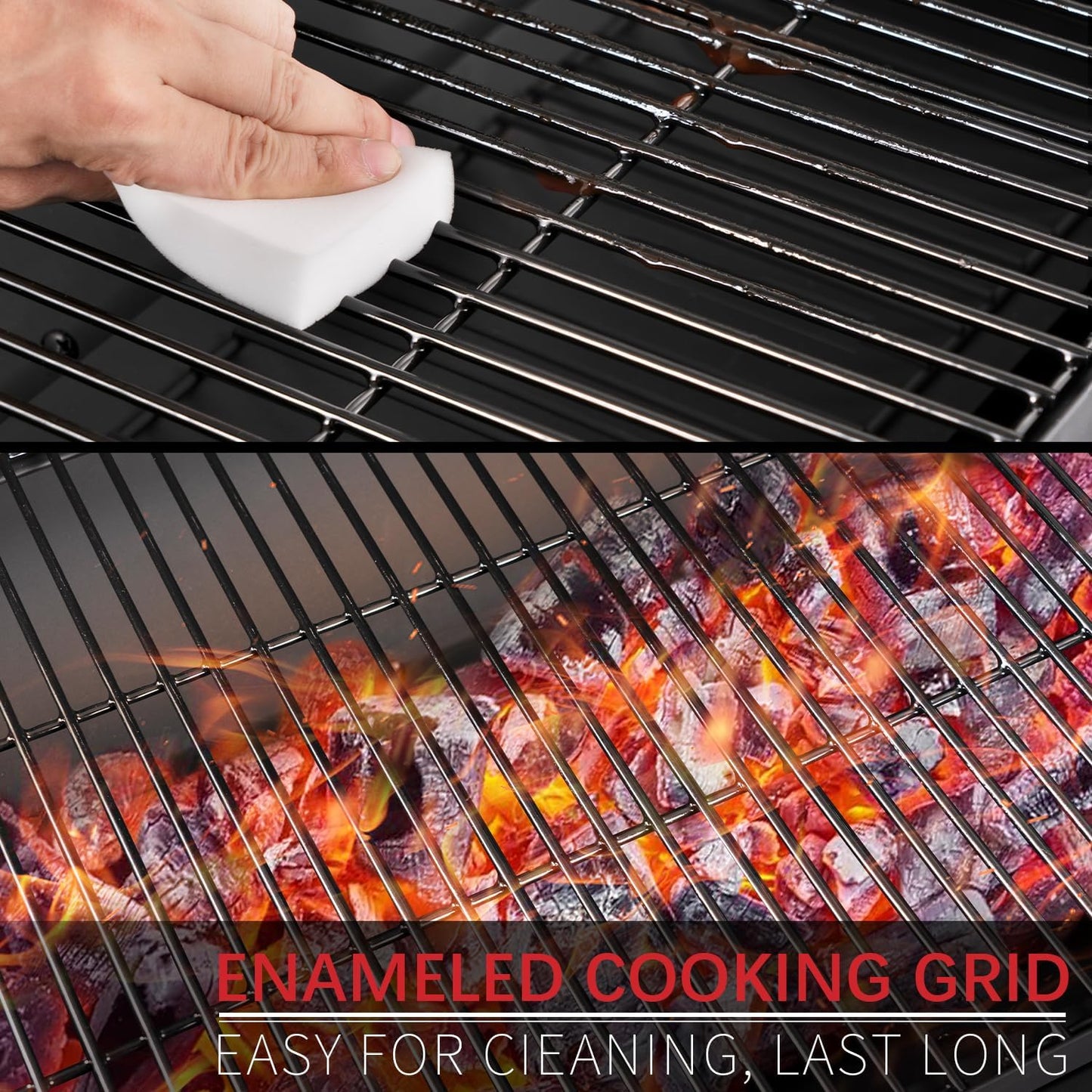 Barrel Charcoal Grill with offset smoker, 714 Square Inches Cooking Area, Outdoor BBQ Grill with Front and Side Shelf, Perfect for Backyard, Patio Parties and Picnics