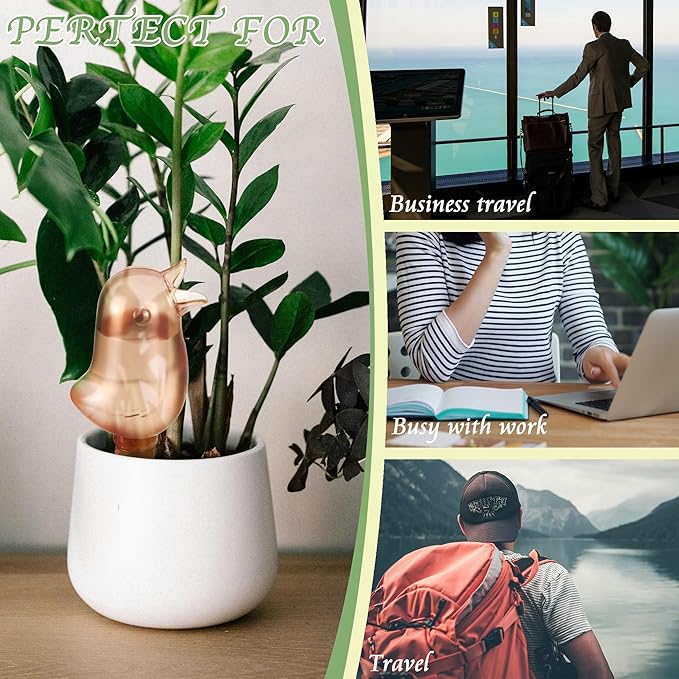 4 Pack Self Watering Spikes,Indoor Plant Watering Globes,Bird Shape Automatic Irrigation Spikes,Self-Watering Terracotta Spike,Plant Watering Devices(Red)