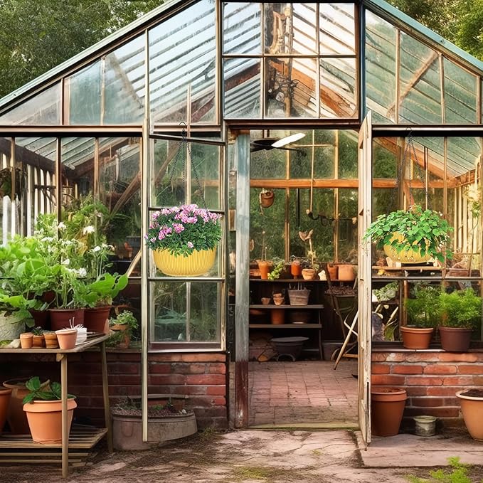 Hanging Planters for Indoor Plants, 3 Pack Hanging Baskets for Plants, Self Watering Plant Hanger for Indoor Plants, Round Hanging Plant Pot with Drainage Holes and Chains, Yellow