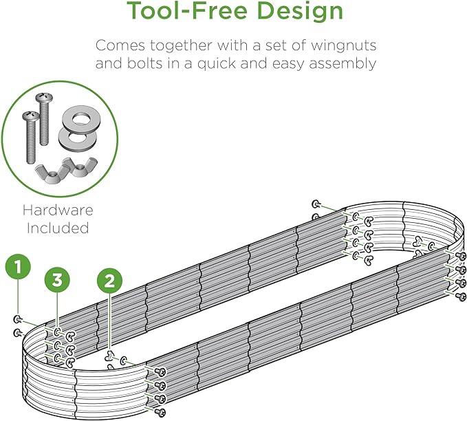 Best Choice Products 8x2x1ft Outdoor Metal Raised Garden Bed, Oval Deep Root Planter Box for Vegetables, Flowers, Herbs, and Succulents w/ 108 Gallon Capacity - Taupe