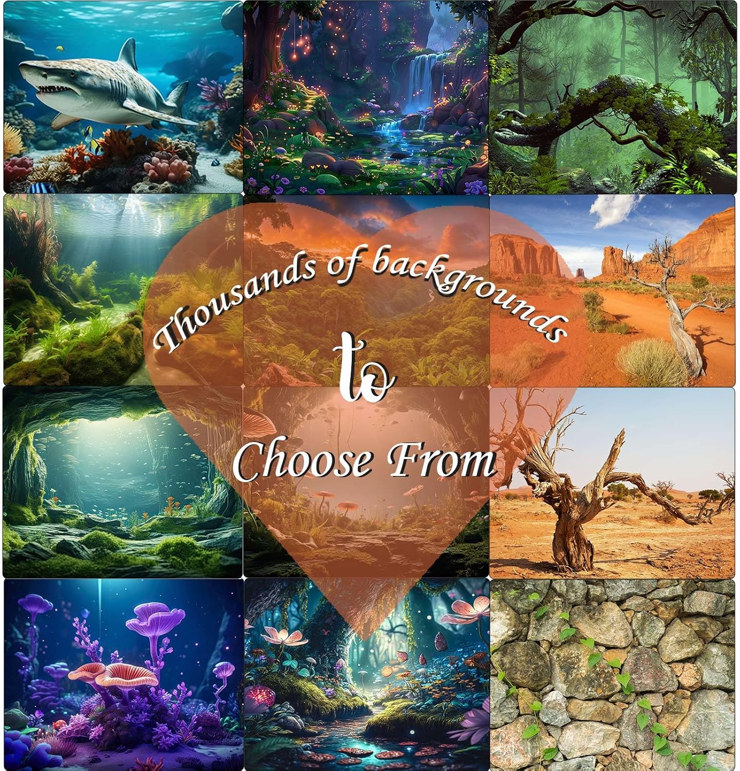 Aquarium Background Various Underwater Grass Plants Aquarium Backdrop Vivid and Fresh Green Aquatic Plants Stone River Bed and Dead Wood Yellow Stone Fish Tank Background 60x24in