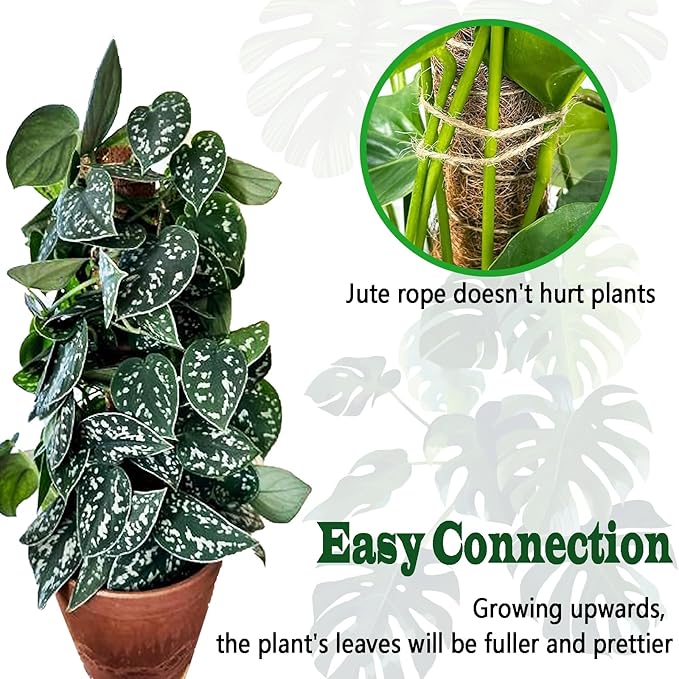 4 Pack 22 Inch Moss Poles, Stackable Moss Pole for Plants Monstera, 70 Inch Tall Moss Poles for Climbing Plants Indoor, Coir Totem Plant Support Stakes Stand for Potted Plants, Pothos