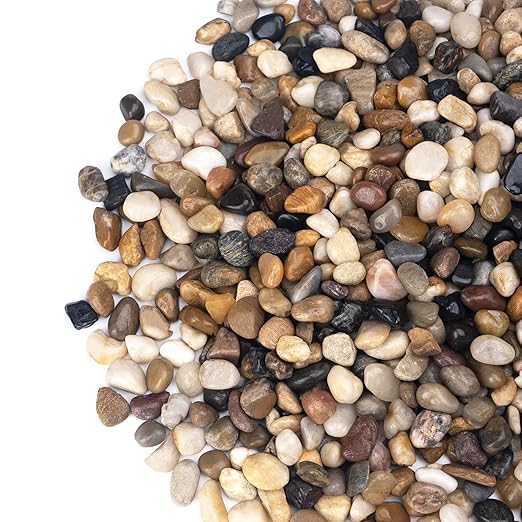 2.5 lbs Pebbles for Indoor Plants, Succulent, Bamboo, Vase, 3/8" Plant Rocks for Pots Indoor, Small River Rocks Decorative Pea Gravel, Highly Polished