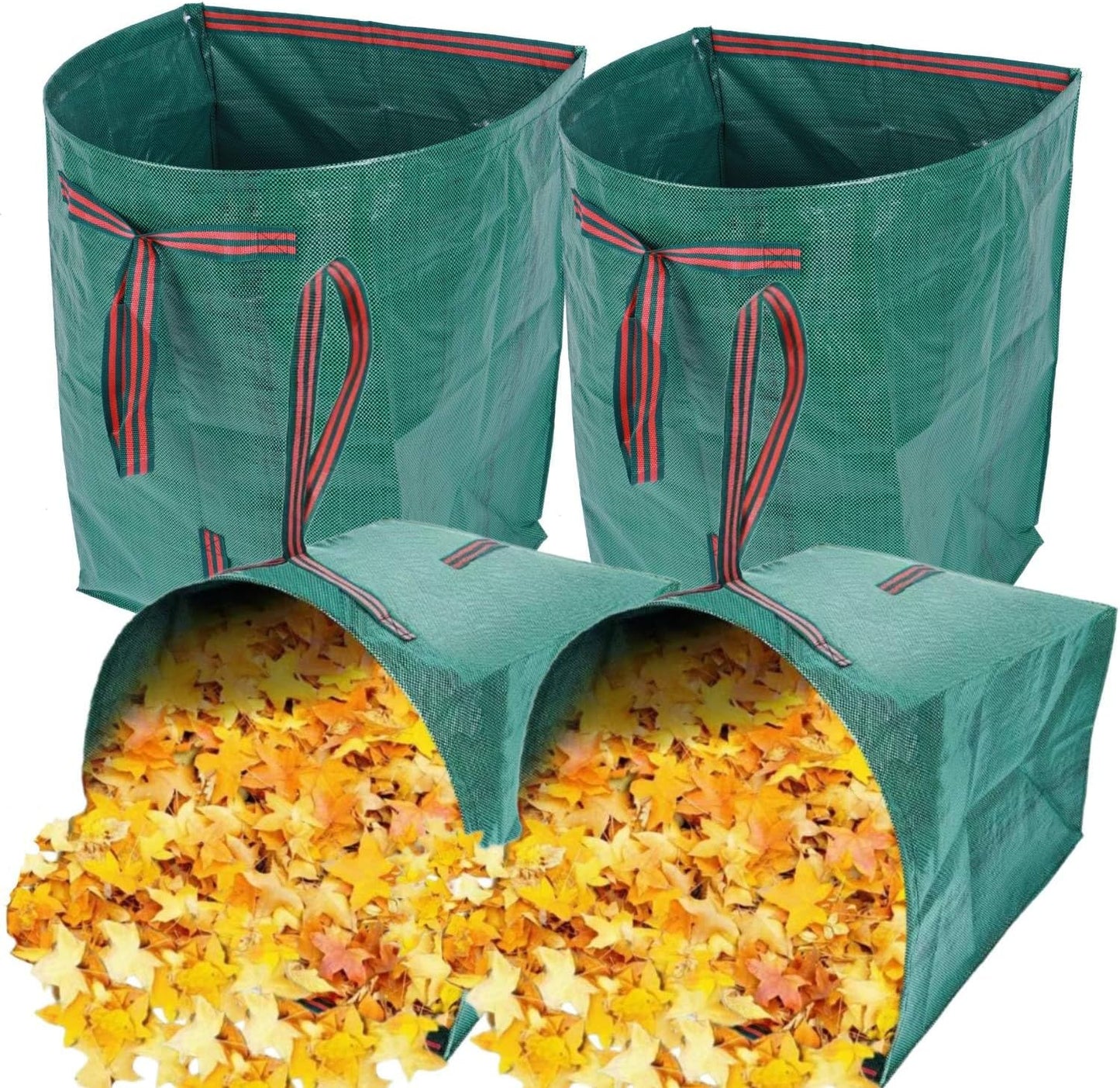 4-Pack leaf collectors,Large Yard Dustpan-Type 53-Gallon Garden Bag for Collecting Leaves，Reuseable Heavy Duty lawn and leaf bags，Garden Waste Container for Clean Up Outdoor Debris Grass Clippings