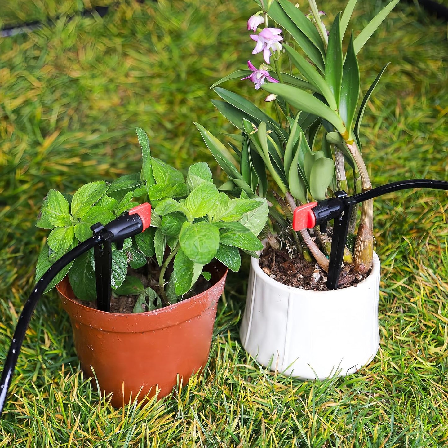 Garden Irrigation Dripper for 1/4" Drip Irrigation Tubing, 35 Pack Adjustable Drip Emitters Succulent Micro Watering Dripper for Individual Shrubs and Trees Irrigation System