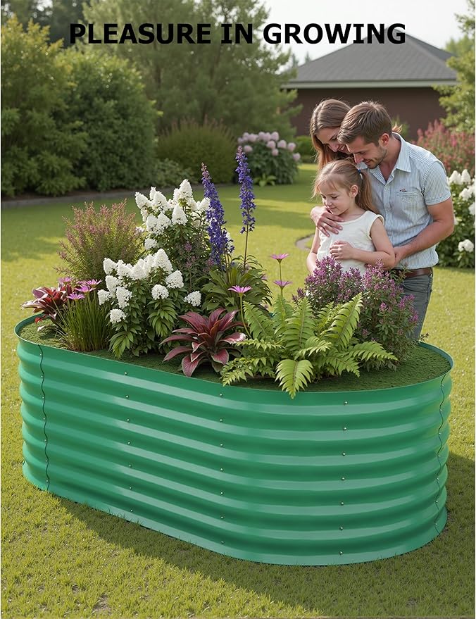 6x3x2 ft Raised Garden Bed,Galvanized Raised Planter Boxes Outdoor with Easy Assembly, Large Garden Bed for Vegetables, Fruits, Flower,Raised Garden Bed,Green