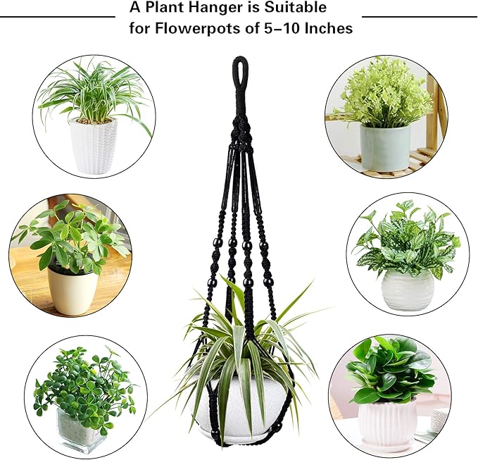 Augshy Macrame Hanging Planter, 2 Pack Hanging Planters for Indoor Plants Indoor Outdoor Decor Handmade Hanging Plant Holder(35 Inch)