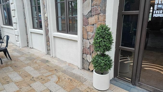 4ft Artificial Topiary Trees Boxwood Ball Shape Fake Trees Porch Decor, Outdoor Plants 2Pack