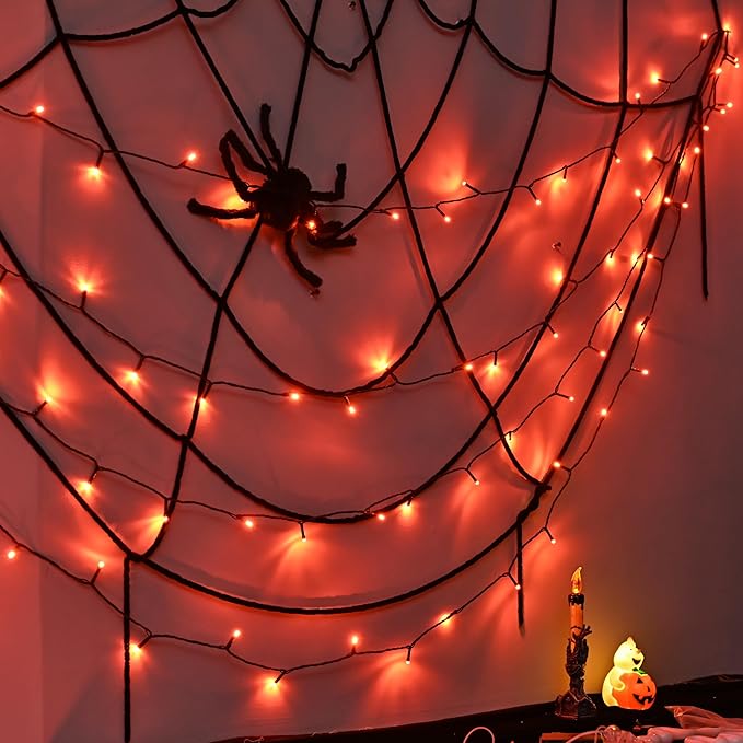 300 LED Halloween Lights, 118FT Waterproof Halloween String Lights, Orange Halloween Lights Outdoor with 8 Lighting Modes for Halloween Outdoor Party Yard Garden Decoration