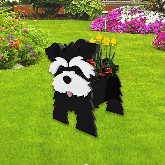 Black Schnauzers Dog Planter Plant Pots,Cute Garden Dog Flower Planter,Large Dog Planters Birthday Gifts for Women,Office,Indoor/Outdoor Decor(9.84 * 10.24 * 15in)