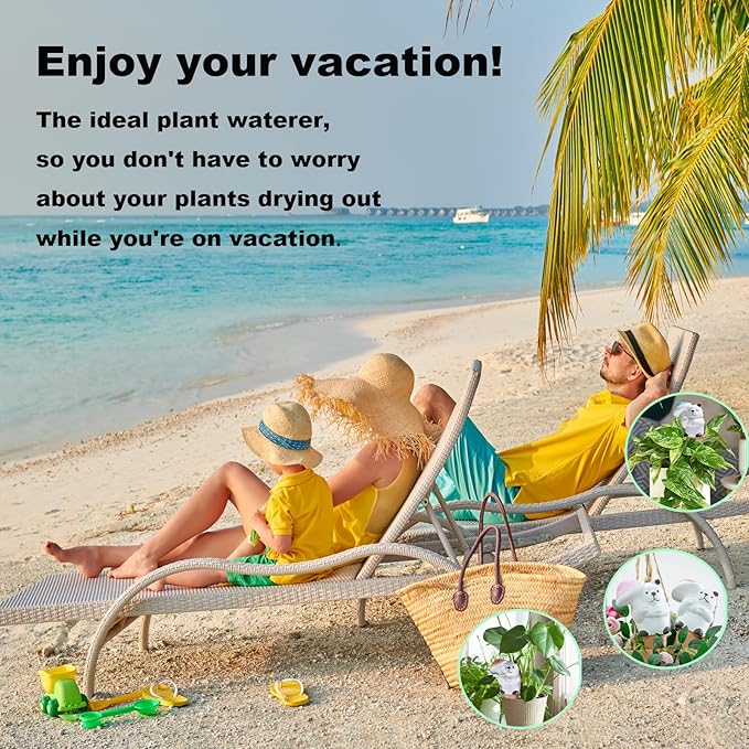 4-Pack Self-Watering Terracotta Spikes for Plants, Automatic Plant Watering Stakes, Keeps Plants Hydrated While You're Away, Ideal for Indoor & Outdoor Use (Hedgehog with Umbrella Design)