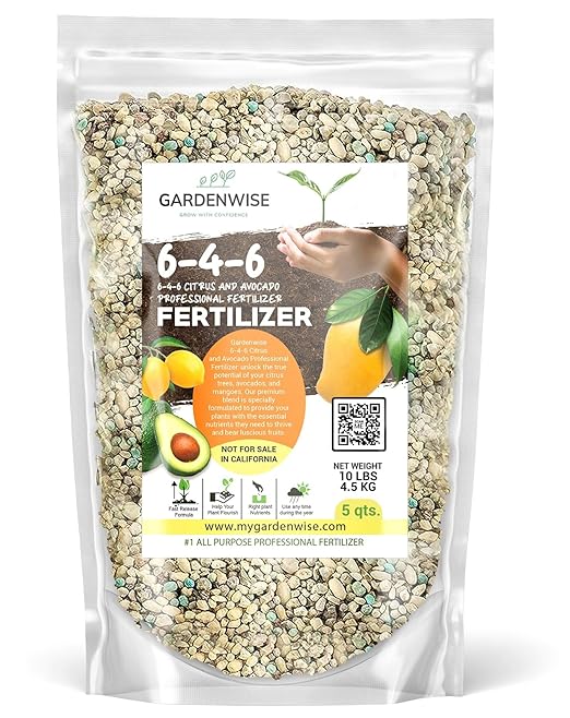 6-4-6 Avocado and Citrus Tree Professional Fertilizer Plant Food for Outdoor/Indoor Gardening; Quick-Release Nitrogen Fertilizer; Orange, Lime, Avocado and Lemon Tree Fertilizer (20 QUARTS)