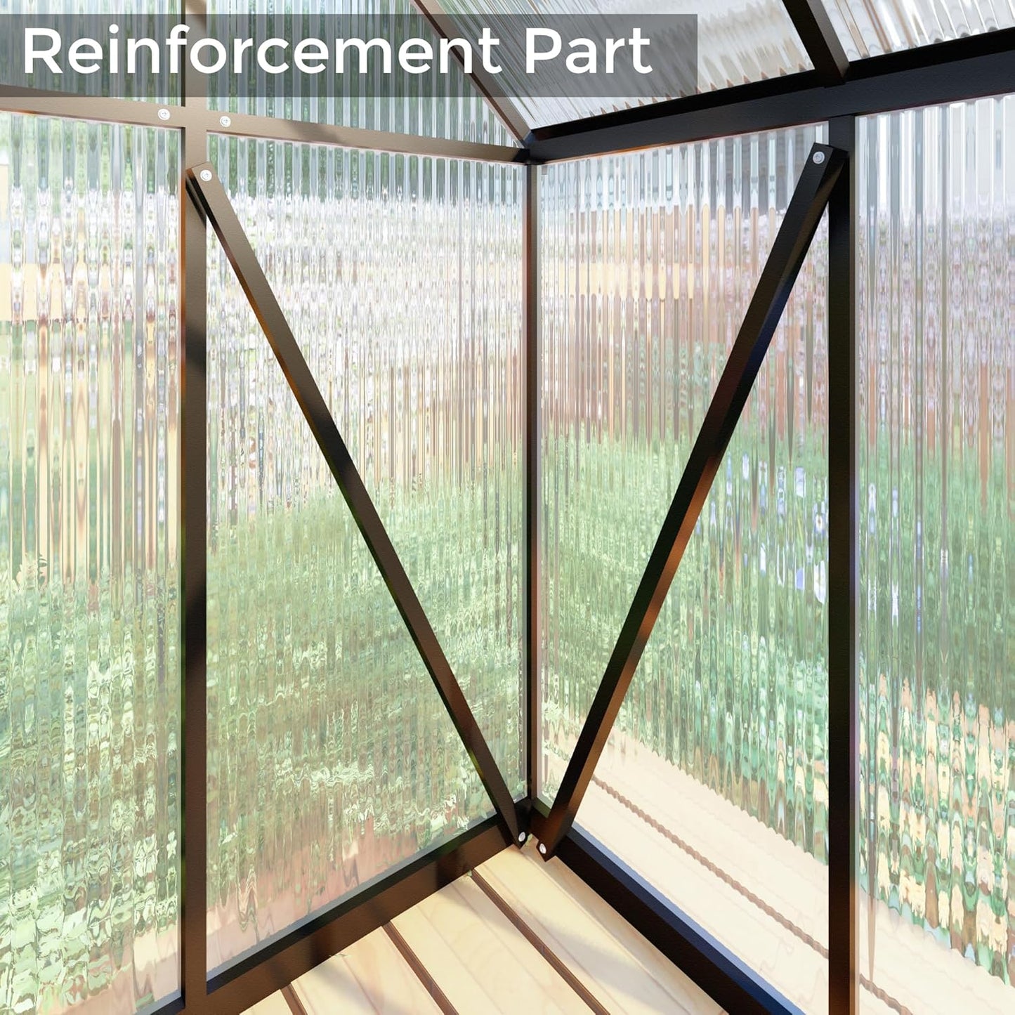 6 x 6 FT Greenhouse for Outdoors,Aluminum Large Walk-in Greenhouse,Dark Gray