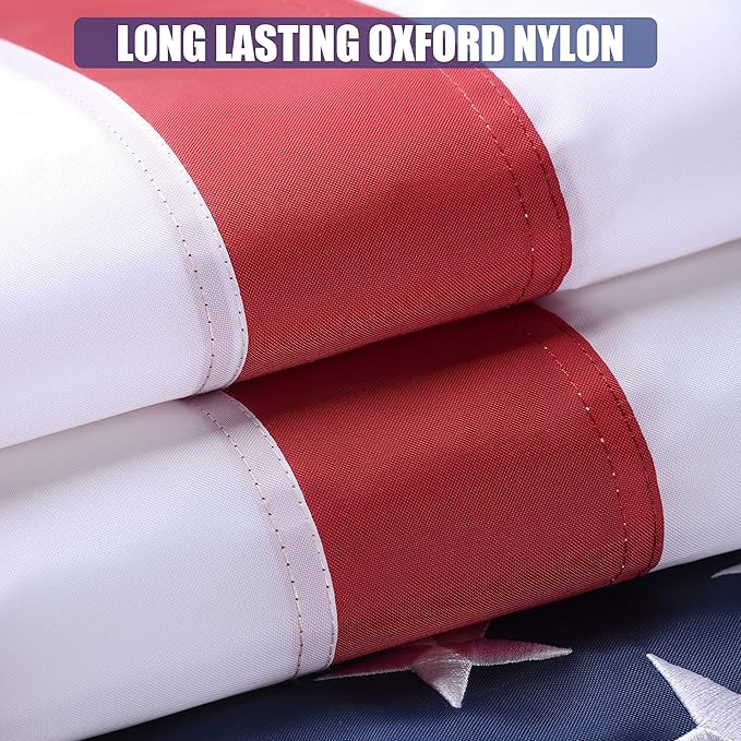 American Flag 3x5 Ft, USA US Flags Outdoor, Heavy Duty Durable, Embroidered Stars, Sewn Stripes and Brass Grommets
