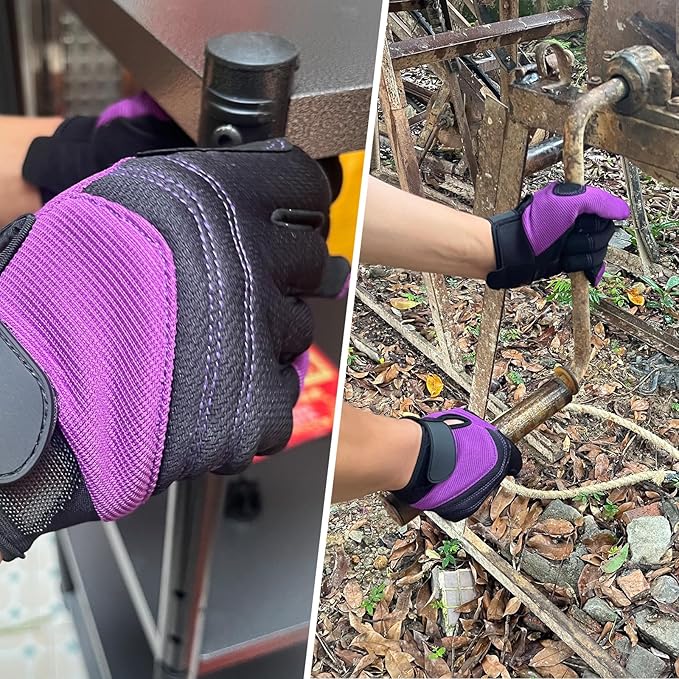Gardening Gloves for Men and Women, Thorn Proof & Puncture Resistant Working Gloves, Gloves for Safety Work and Gardening, Gardening Gifts, Synthetic Leather Spandex Mechanic with Touchscreen Support