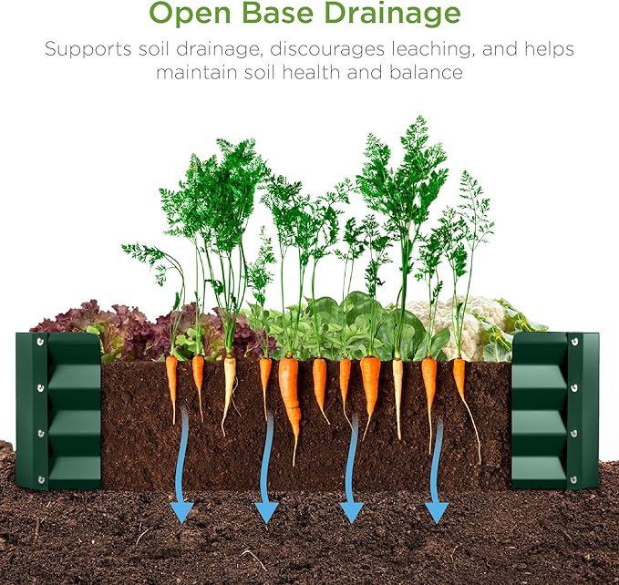 Best Choice Products 6x3x1ft Outdoor Metal Raised Garden Bed Box Vegetable Planter for Vegetables, Flowers, Herbs, and Succulents - Dark Green