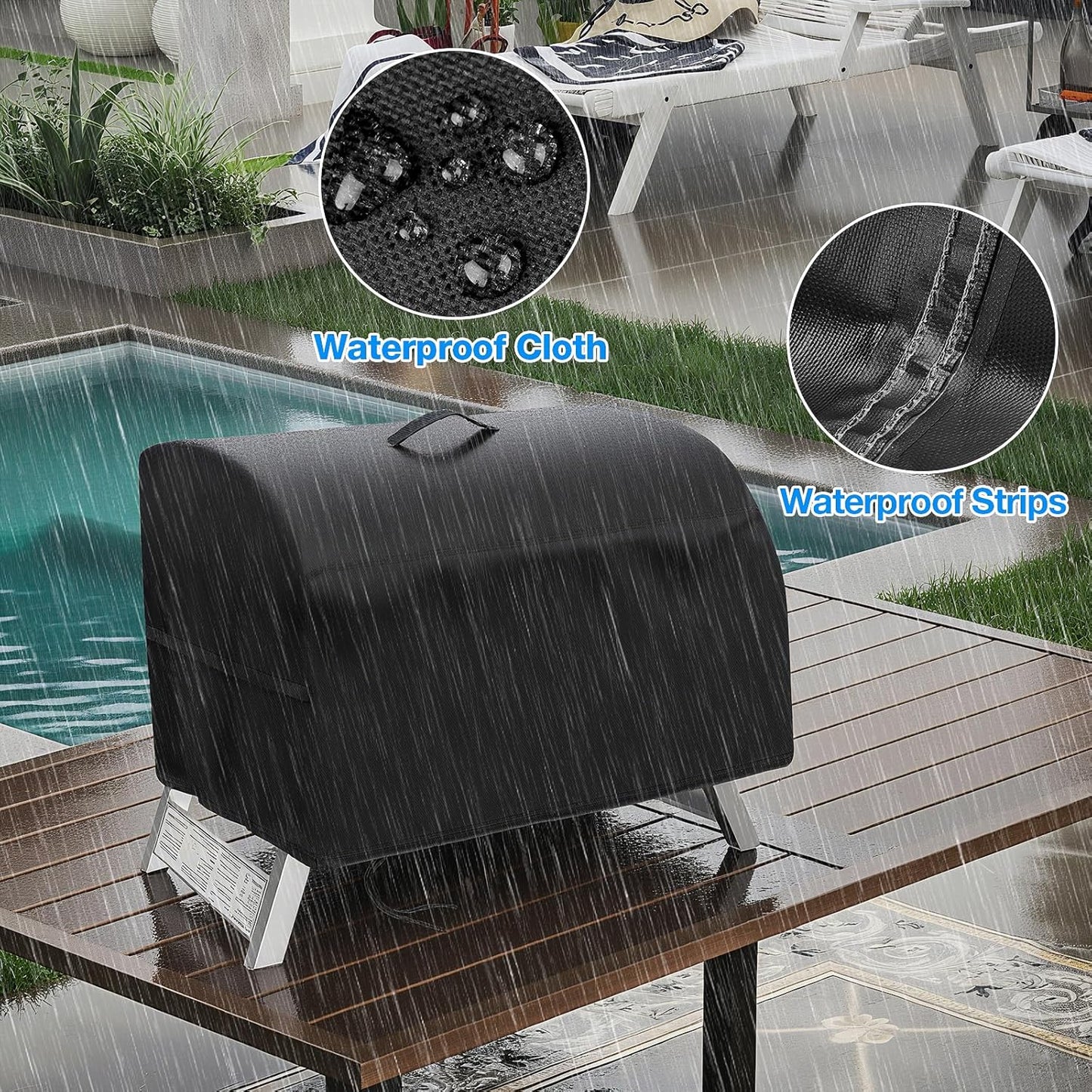 Grill Cover for Megamaster 1 Burner Portable Gas Grill,Waterproof Small Table Top BBQ Grill Cover,Heavy Duty 600D Outdoor Tabletop Grill Covers