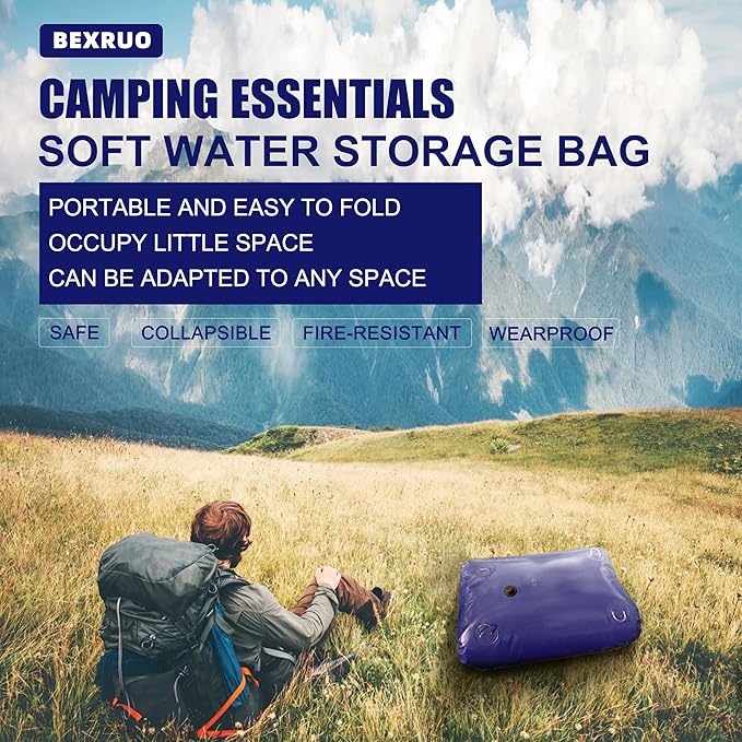 50Gal Portable Water Storage Bladder, Foldable Large Capacity Container Water Tank, Agricultural Irrigation, Camping, Firefighting, Outdoor Household Water