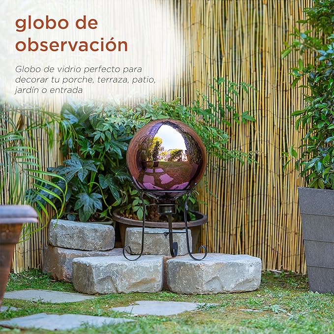 Alpine Corporation 10" Diameter Indoor/Outdoor Glass Gazing Globe Festive Yard Décor, Purple