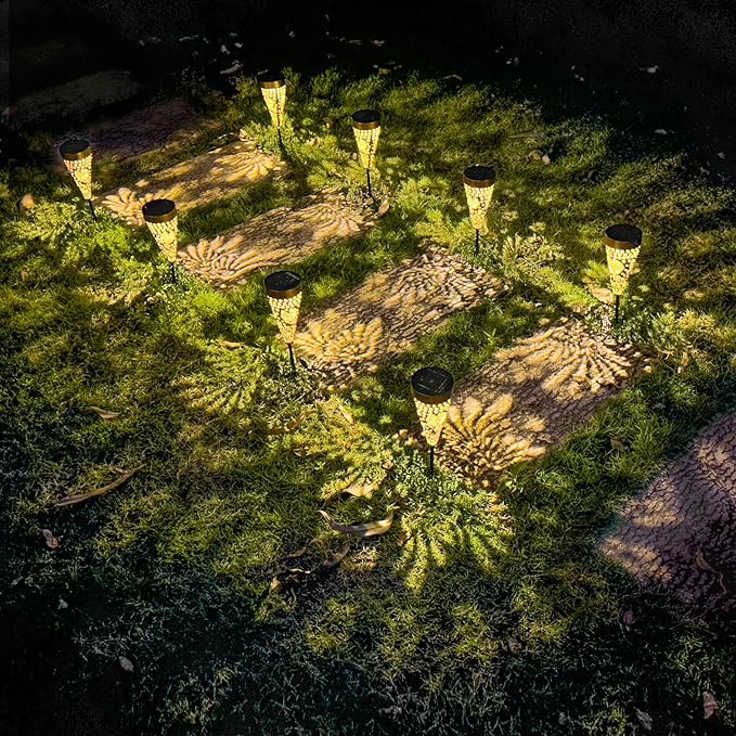 2-Pack Hummingbird Outdoor Solar Pathway Lights, Metal Garden Path Decorations, Waterproof Landscape Lighting for Yard, Lawn, Walkway – Gifts for Women, Mom, Grandma