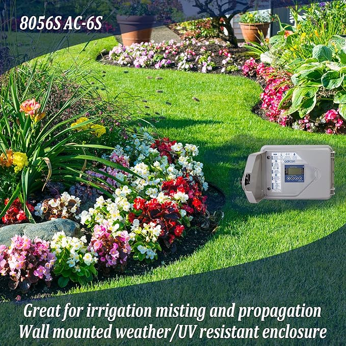 Galcon 8056S AC-6S 6-Station Indoor Irrigation or Outdoor Controller-Seconds Operation