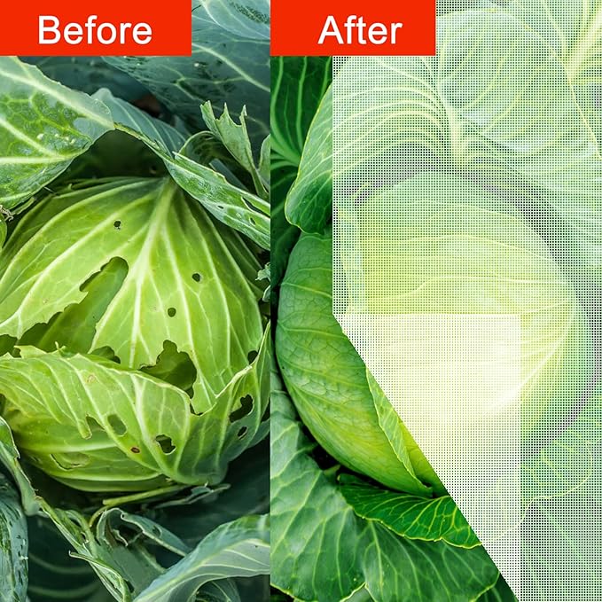 Agfabric Garden Netting 10'x30' Insect Pest Barrier Bird Netting for Garden Protection,Row Cover Mesh Netting for Vegetables Fruit Trees and Plants,White,2 Pack