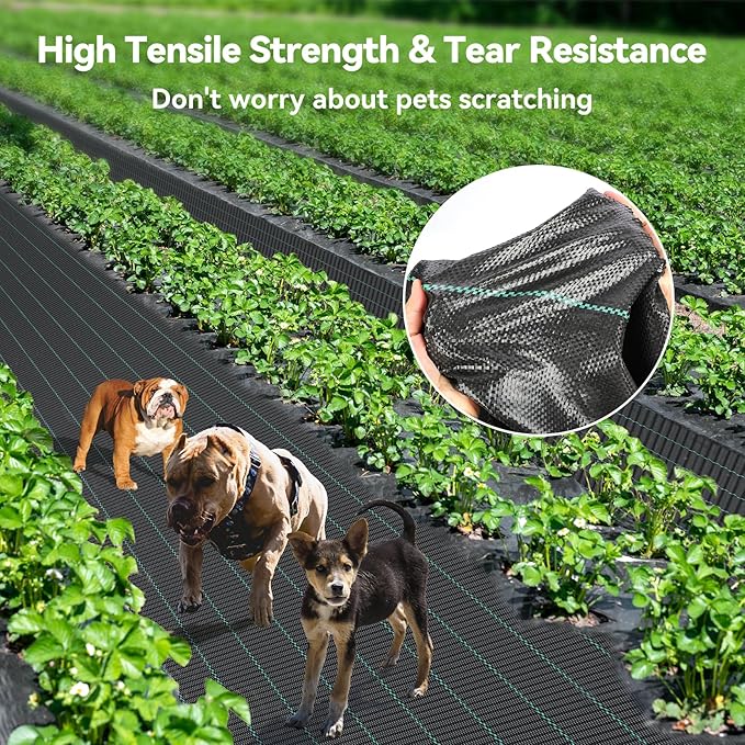 4ftx100ft Weed Barrier Landscape 3.2oz Fabric Heavy Duty, Woven Weed Control Cloth, Woven Geotextile Fabric for Underlayment, Gardening Ground, Commercial Driveway Weed Block Cover Mat