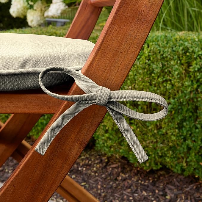 Arden Indoor/Outdoor Foam Seat Pad, 2 Pack, 17 x 16, Patio Cushion, Water Repellent, Fade Resistant, Foam Cushion Tan Leala