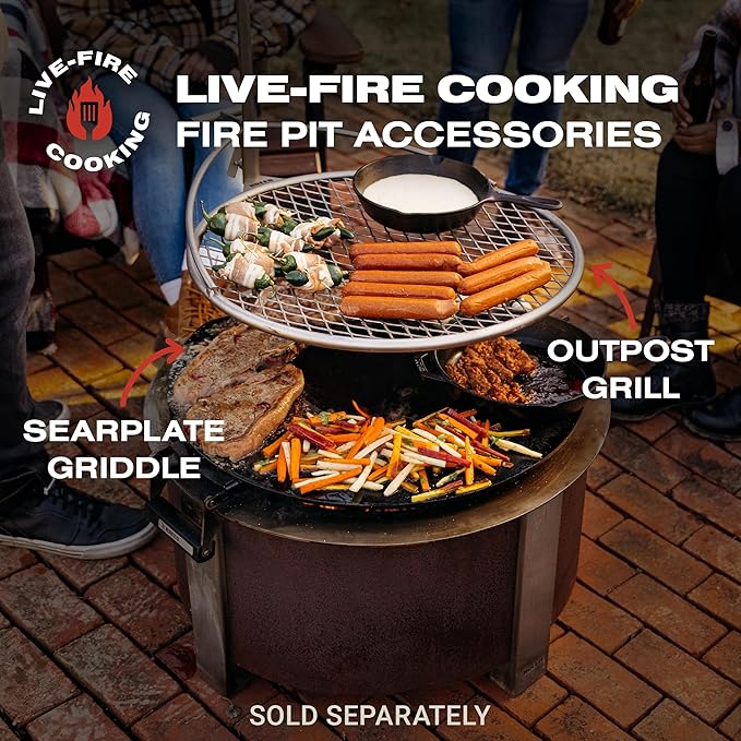 Breeo Smokeless Fire Pit (X Series 24, Corten Steel) | 27.5 inch Smokeless Firepit for Outside | 62 Pounds | Ideal for Families Compatible with Wide Range of Breeo Accessories