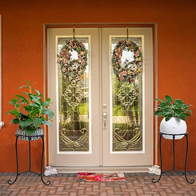 16" Tall Gazing Ball Stand for 10-12 inch Balls, Black Metal Gazing Globe Display Holder Stands for Outdoor Garden Clearance, 9" L x 9" W x 16" H