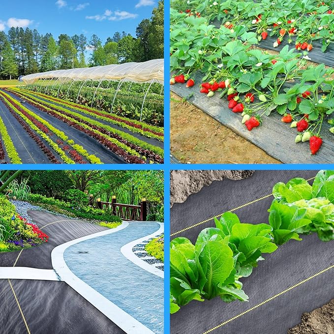 8ft x100ft Black Weed Barrier Landscape Premium Fabric-Heavy Duty Woven Ground Cloth with Superior Permeability Weed Control Convenient Design