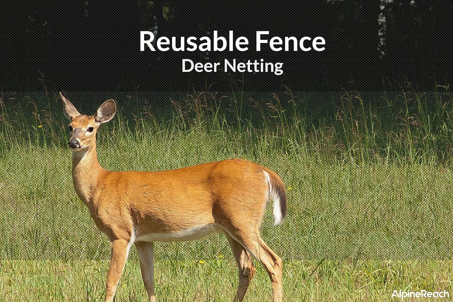 AlpineReach Garden Netting 15 x 50 ft Heavy Duty Bird Net, Deer, Plant Protection Extra Strong Woven Mesh, Reusable Kit with Zip Ties, Animal Fencing for Fruits Trees, Green